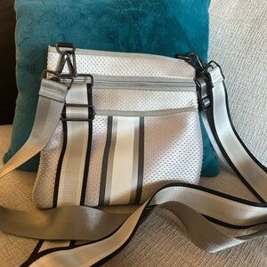 HAUTE SHORE Silver and Gray Crossbody Bag